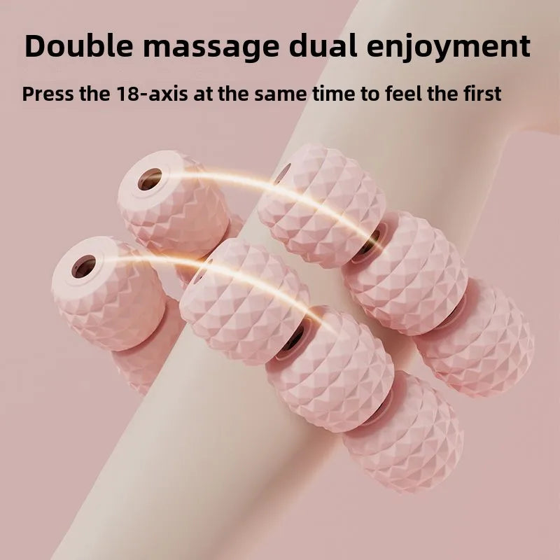 18-Round Leg Slimming Massage Roller – Circular Muscle Stretch Clamp
