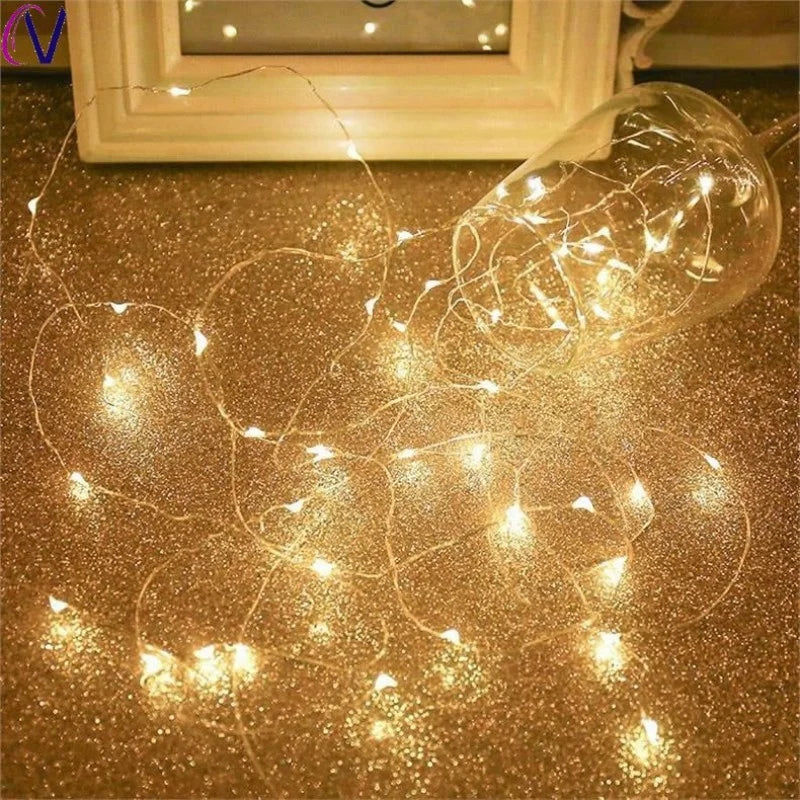 20M USB LED String Lights Copper Silver Wire Garland Light 5V Waterproof Fairy Lights Party Decoration For Christmas Wedding Dazzle Frenzy
