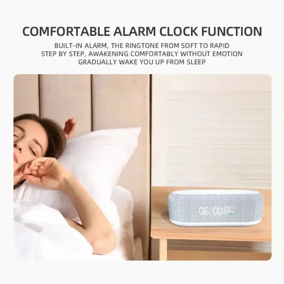 2025 Viral Alarm Clock Wireless Charger - 15W iPhone Night Light Thermometer Desk Lamp