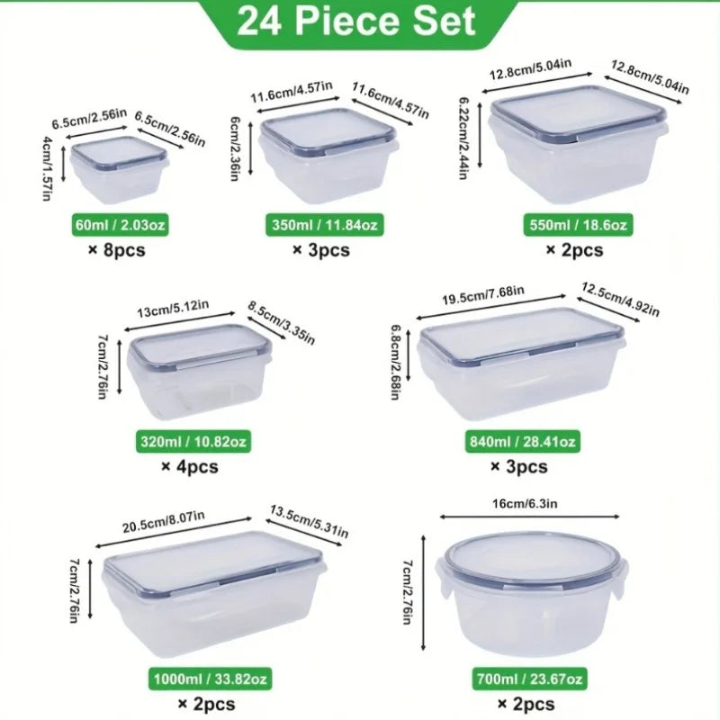 2025 Viral 48Pcs BPA-Free Food Storage Set - 24 Airtight Leakproof Containers with Labels