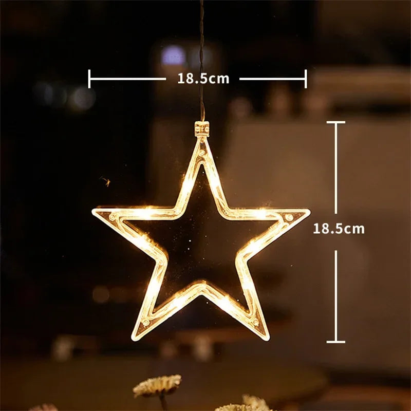 LED Light Snowflake Santa Window Ornaments Decoration for Home Xmas Navidad New Year Christmas Decor Fairy Lamp String Lights Dazzle Frenzy