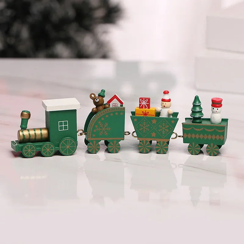 Wooden Christmas Small Train Xmas Ornaments Merry Christmas Decor For Home Happy New Year 2025 Creative Kids Naviidad Gifts Gift Dazzle Frenzy