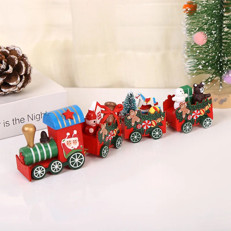Wooden Christmas Small Train Xmas Ornaments Merry Christmas Decor For Home Happy New Year 2025 Creative Kids Naviidad Gifts Gift Dazzle Frenzy