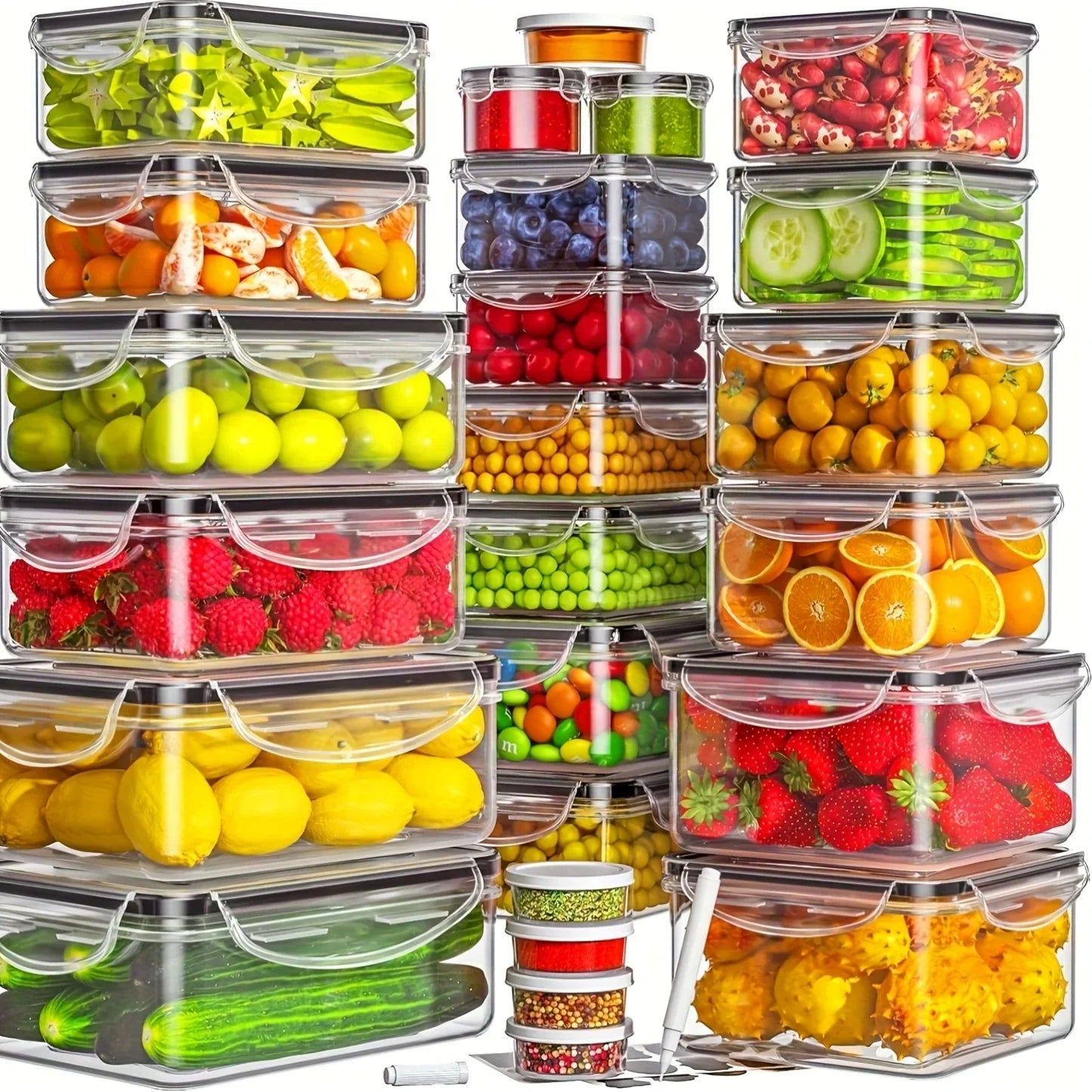 2025 Viral 48Pcs BPA-Free Food Storage Set - 24 Airtight Leakproof Containers with Labels