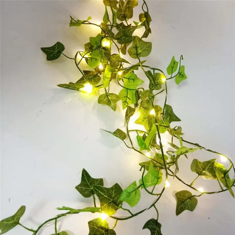 Flower Green Leaf String Lights Artificial Vine Fairy Lights Battery Powered Christmas Tree Garland Light for Weeding Home Decor Dazzle Frenzy