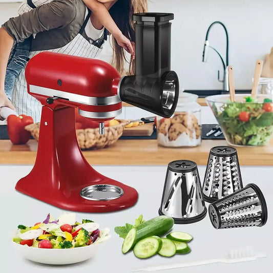 2025 Viral Stand Mixer Slicer Shredder Attachment - Professional Cheese Grater Veggie Chopper Bundle