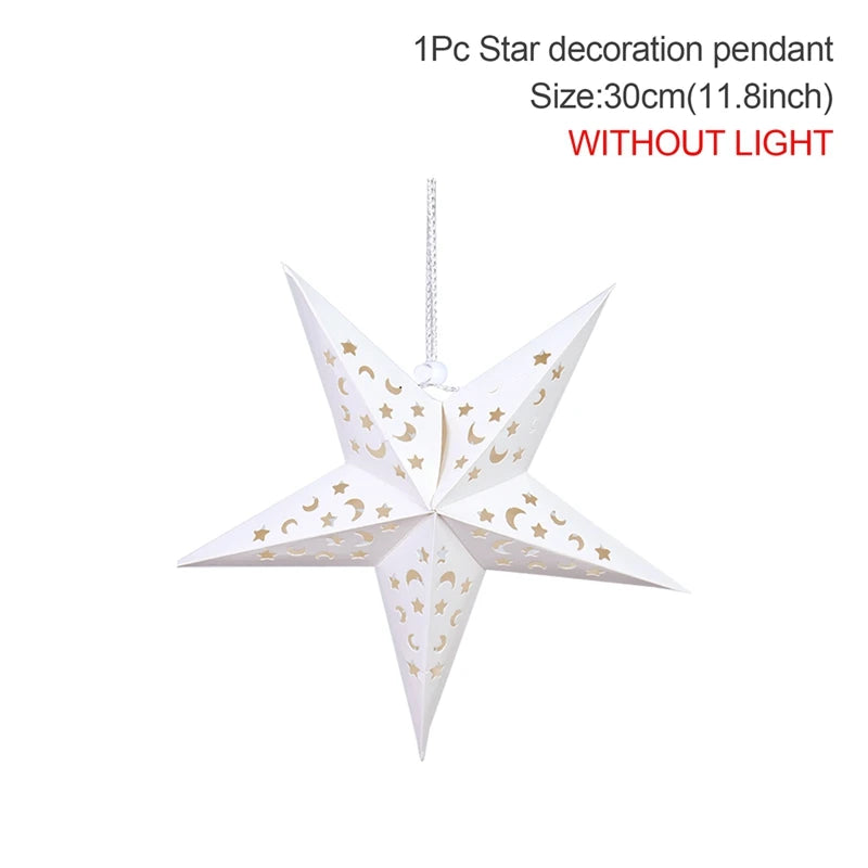 Hollow Star Hanging Pendants Christmas Decoration 2025 for Home Navidad Natal Noel Gifts Christmas Ornaments New Year 2026 Dazzle Frenzy