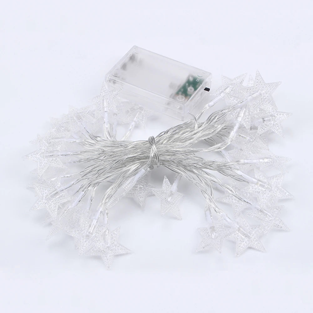 LED Star Fairy Lights Outdoor Chain Lights Garland Bulb String Lights Party Home Wedding Terrace Garden Christmas Decoration Dazzle Frenzy