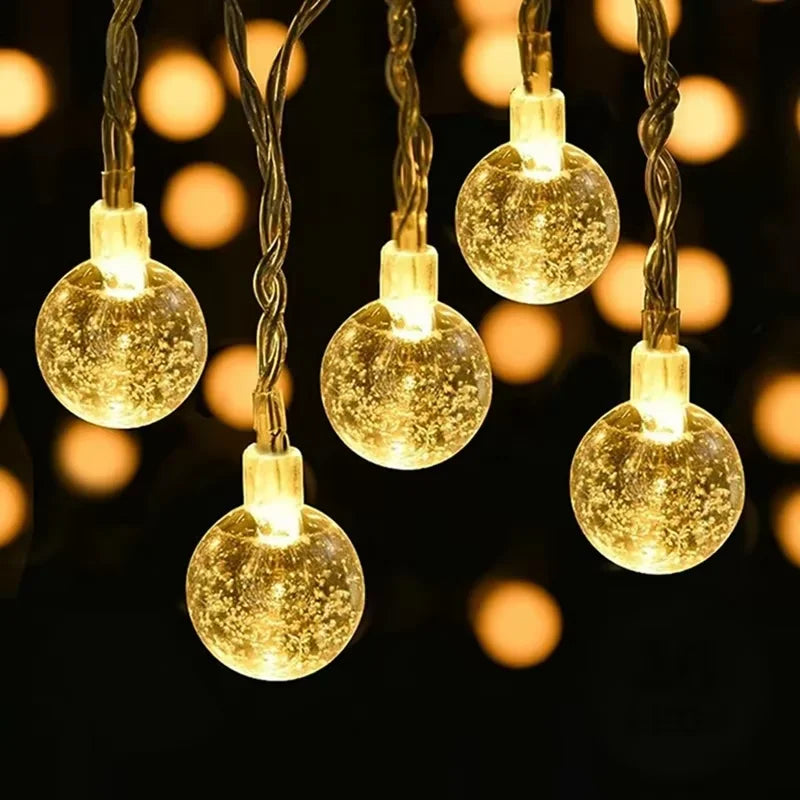 1.5-10m LED Crystal Ball Garland String Lights Indoor Decor Holiday Christmas Lamp 10/20/40/80 LED Fairy Lights Battery Operated Dazzle Frenzy