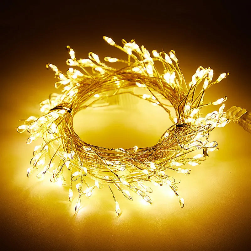 3/6/9M USB Power LED Firecracker String Lights Remote Control Garland Fairy Lights for Wedding Party Garden Christmas Decoration Dazzle Frenzy