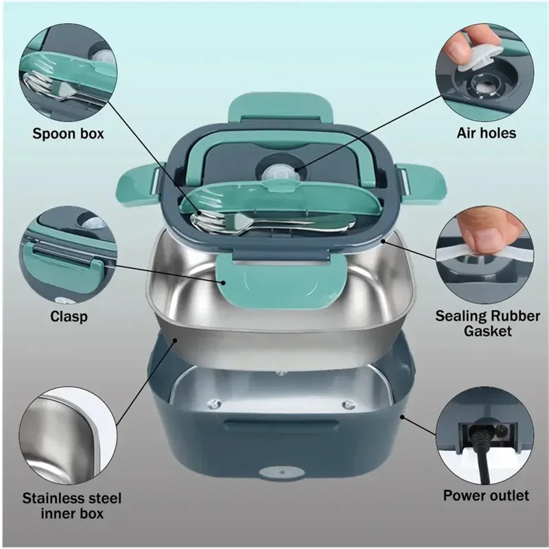 2025 Viral 1.5L Electric Lunch Box - Portable Hot Meal Warmer Leakproof Food Heater