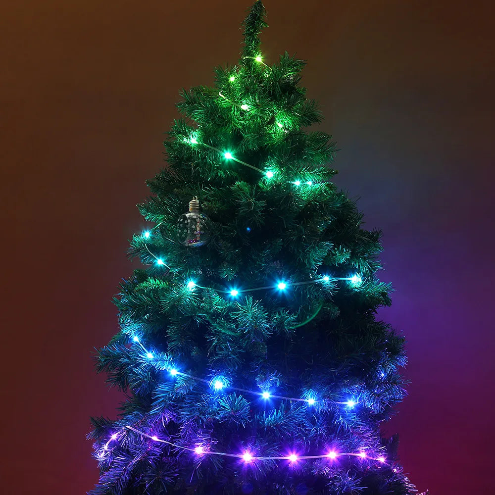 RGBIC USB LED String Lights DIY Outdoor Christmas Tree Decor Fairy Lights 8 Modes Bluetooth APP For Wedding Holiday Party Lighti Dazzle Frenzy