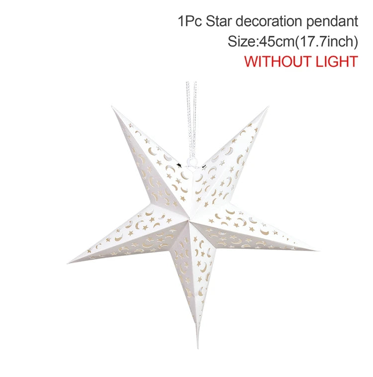 Hollow Star Hanging Pendants Christmas Decoration 2025 for Home Navidad Natal Noel Gifts Christmas Ornaments New Year 2026 Dazzle Frenzy