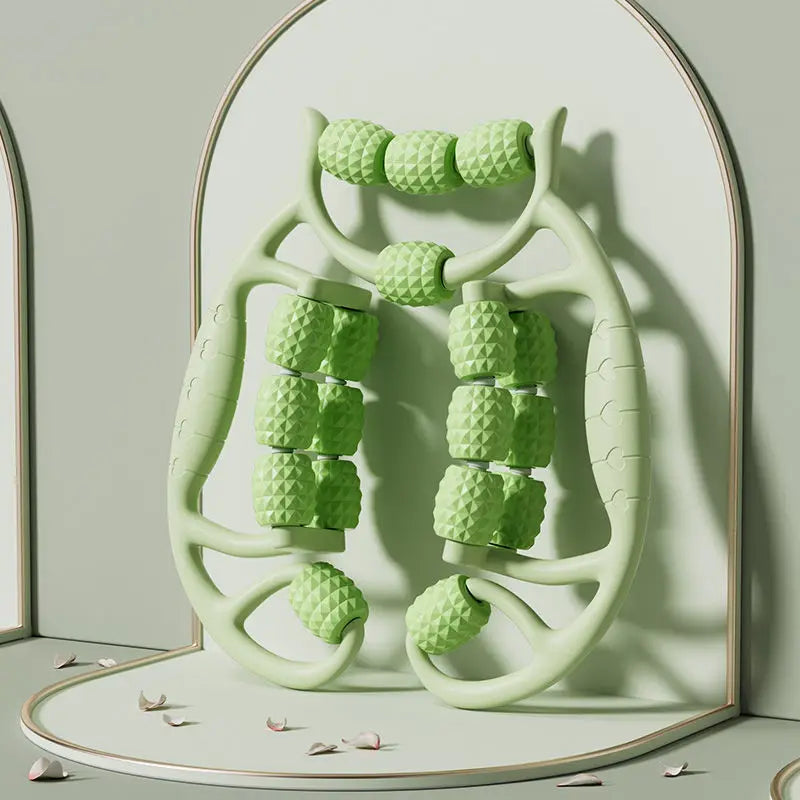 18-Round Leg Slimming Massage Roller – Circular Muscle Stretch Clamp