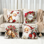 4pcs Merry Christmas Cushion Cover Home Decorations 2025 Christmas Ornament Pillow Case Xmas Navidad Gifts New Year Gifts 2026 Dazzle Frenzy