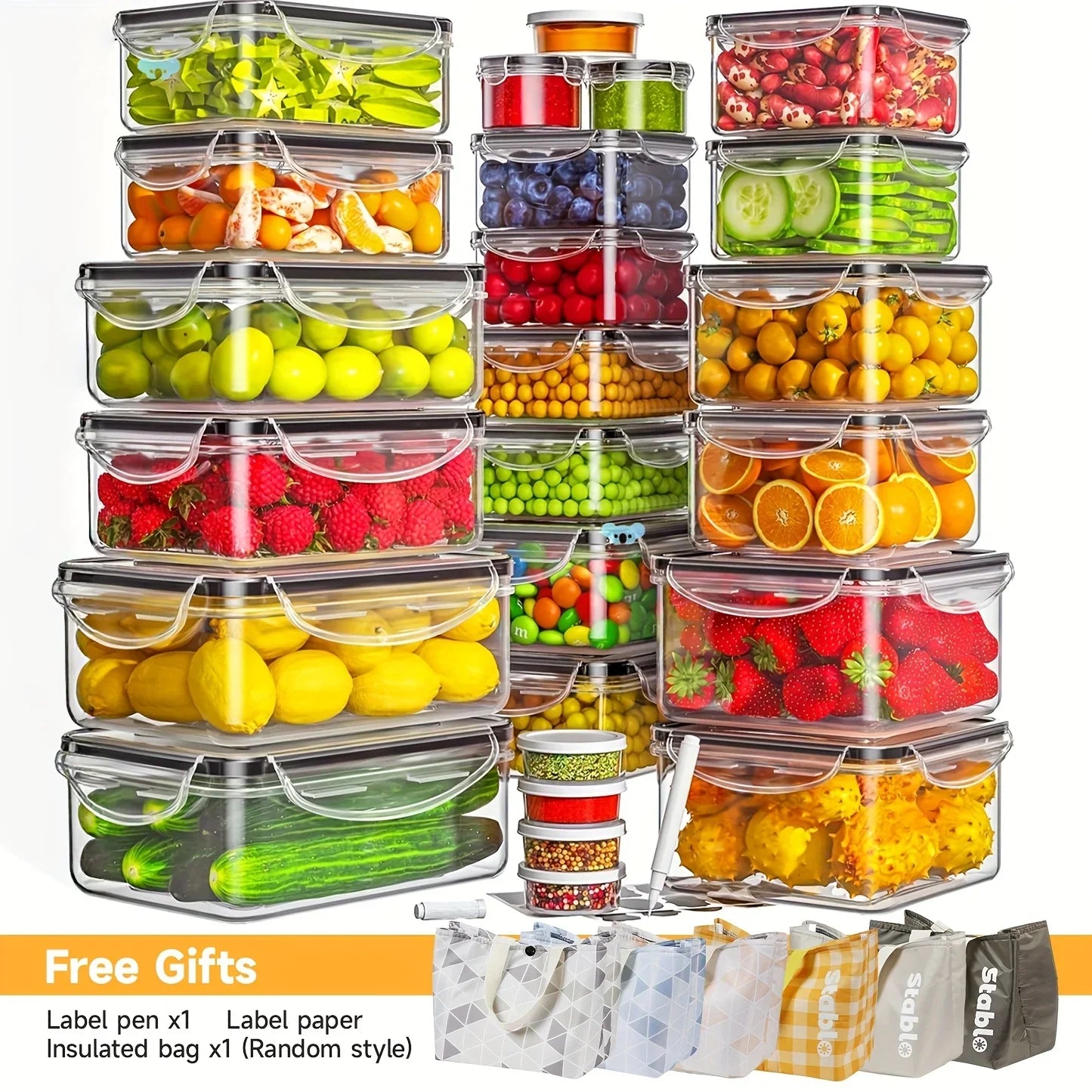2025 Viral 48Pcs BPA-Free Food Storage Set - 24 Airtight Leakproof Containers with Labels