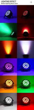 SHEHDS LED Flat Par Lighting18x12W RGBW/18x18W RGBWA+UV Aluminum Flat Par DJ Light For Disco Christmas Lights Audience Dazzle Frenzy
