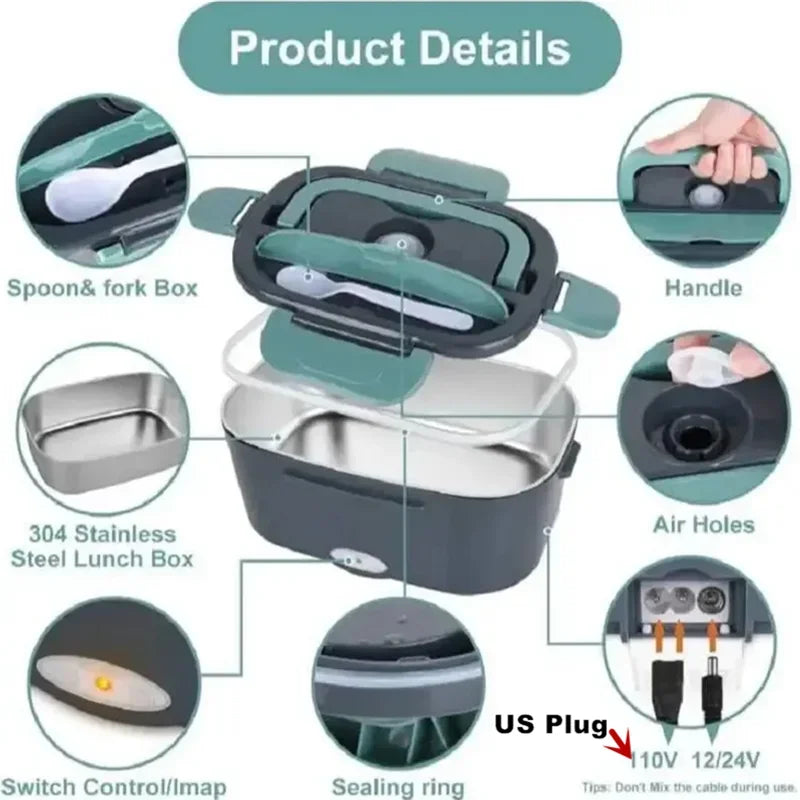 2025 Viral 1.5L Electric Lunch Box - Portable Hot Meal Warmer Leakproof Food Heater