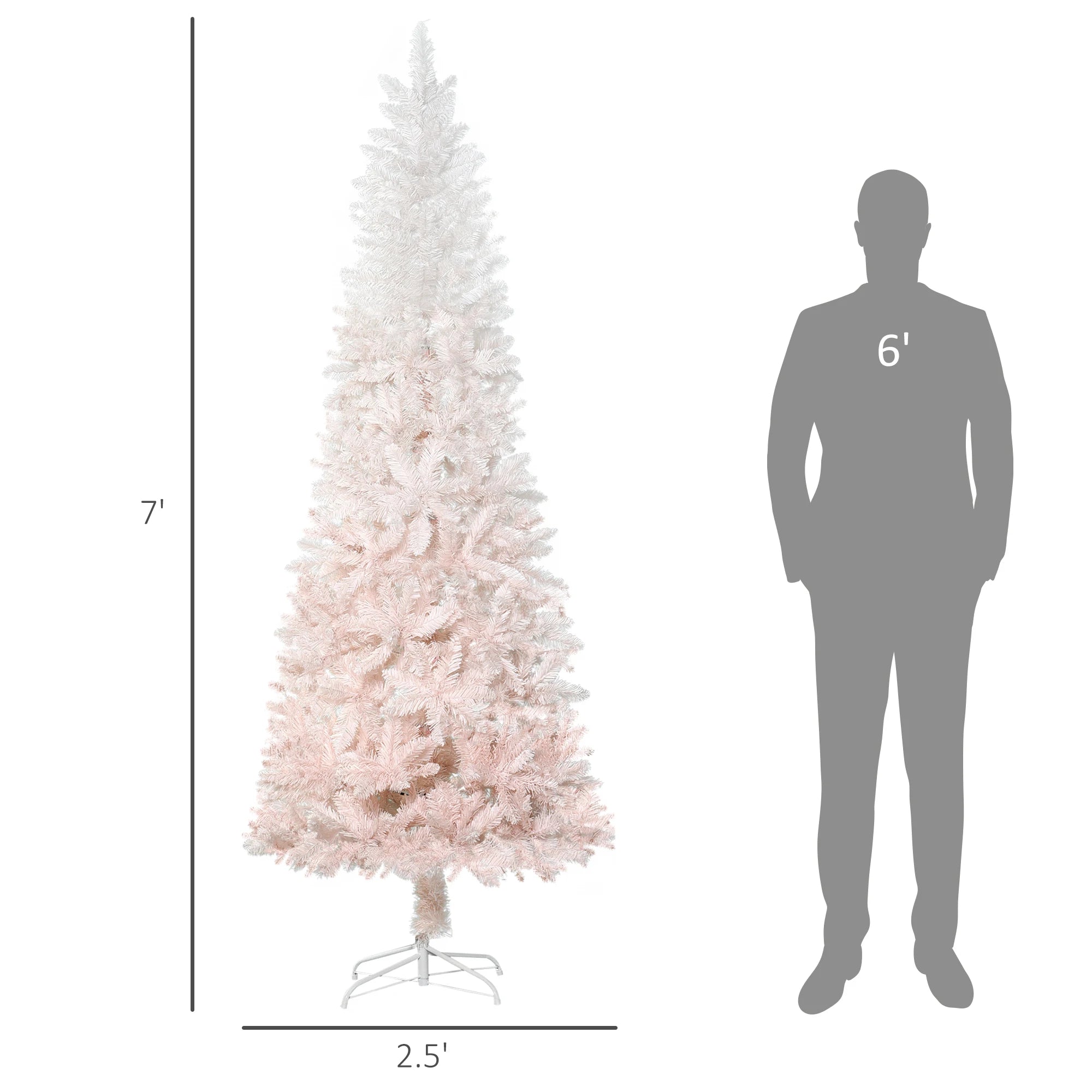 Artificial Christmas Tree 7' Indoor Realistic Holiday Decoration, 616 Tips, Pink Dazzle Frenzy
