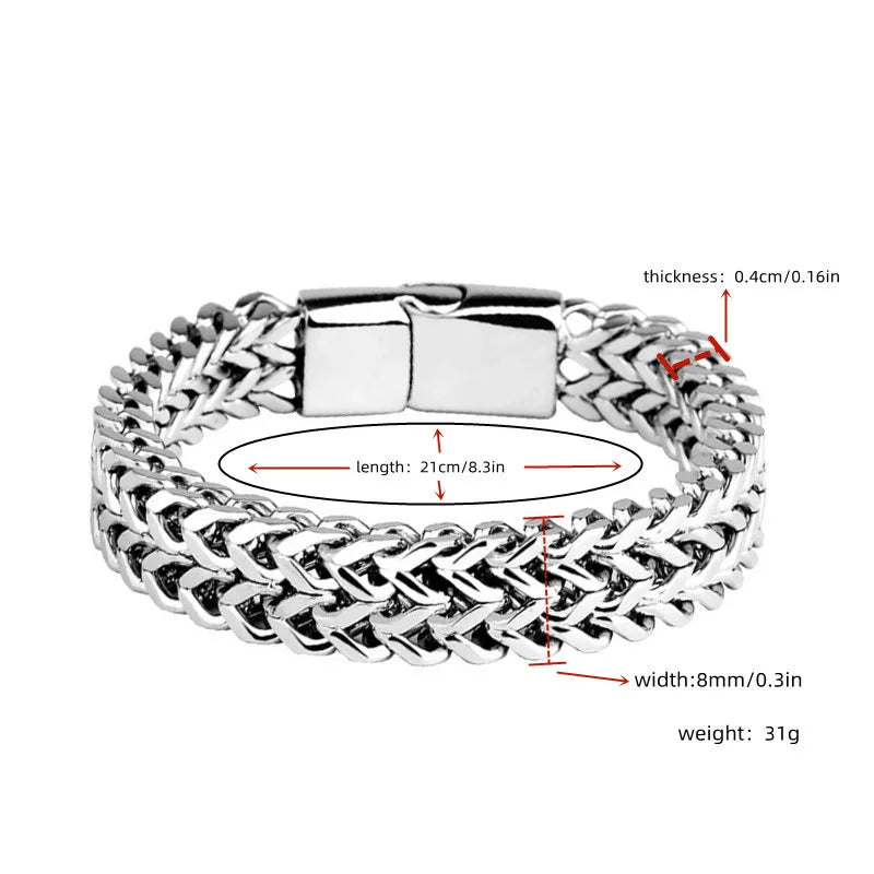 2025 Viral Braided Fish Scale Bracelet - Magnetic Stainless Steel Chain Unisex Hype Trendy Jewelry