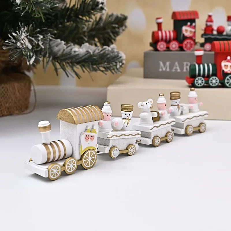 Wooden Christmas Small Train Xmas Ornaments Merry Christmas Decor For Home Happy New Year 2025 Creative Kids Naviidad Gifts Gift Dazzle Frenzy