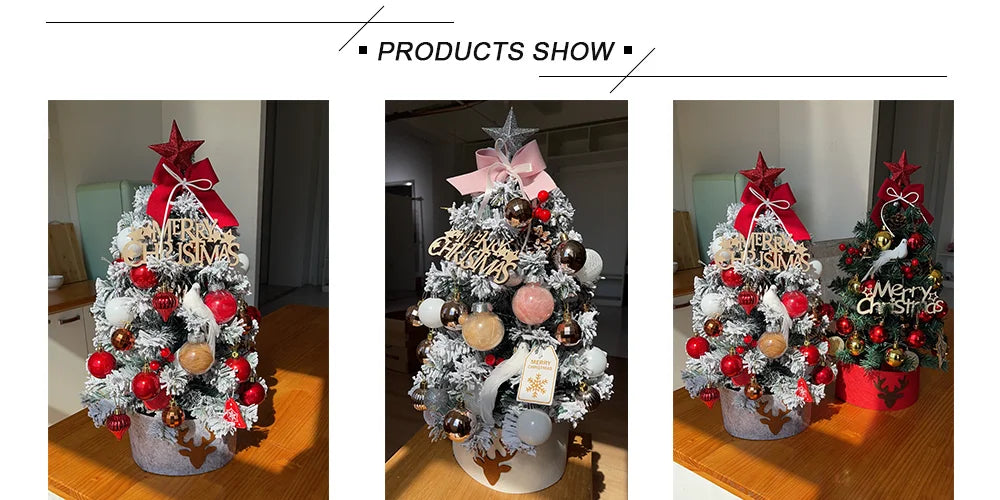 2025 New DIY Christmas Tree Mini Christmas Tree Set 45-60cm Tabletop Home Decoration Dazzle Frenzy
