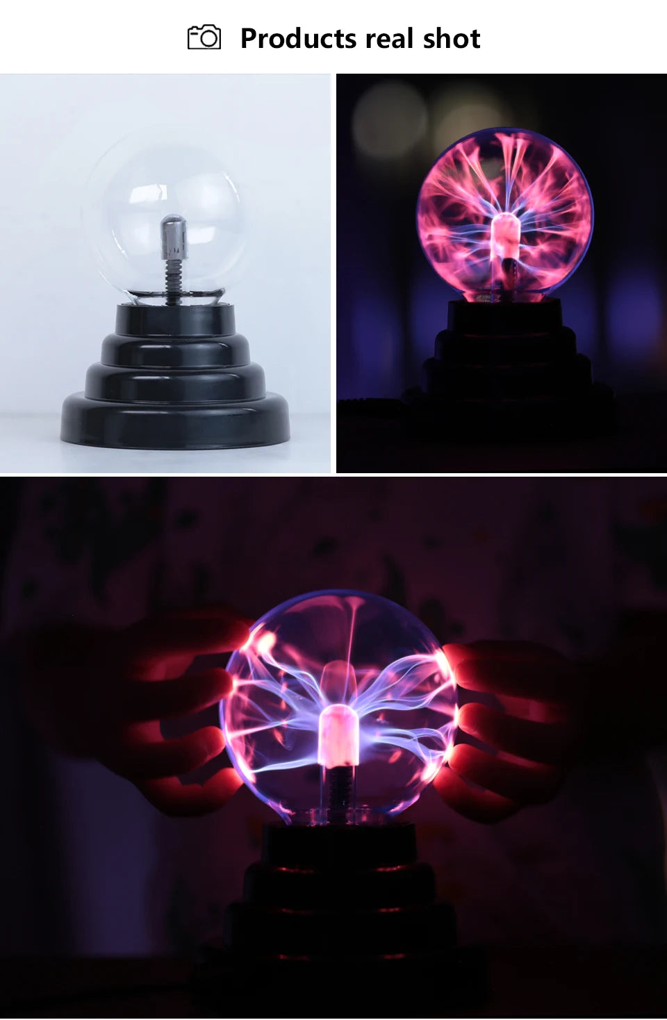 Magic Crystal Plasma Ball Lamp 3/4/5/6/8 Inch LED Night Light Kid Birthday Christmas Gift Lighting Bedroom Decor Novelty Lamp Dazzle Frenzy