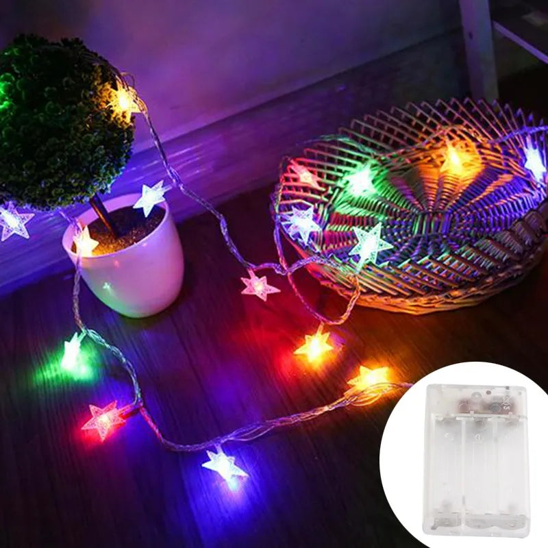 LED Star Fairy Lights Outdoor Chain Lights Garland Bulb String Lights Party Home Wedding Terrace Garden Christmas Decoration Dazzle Frenzy