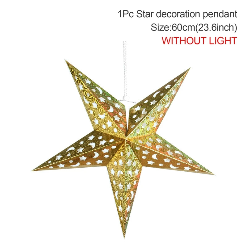 Hollow Star Hanging Pendants Christmas Decoration 2025 for Home Navidad Natal Noel Gifts Christmas Ornaments New Year 2026 Dazzle Frenzy