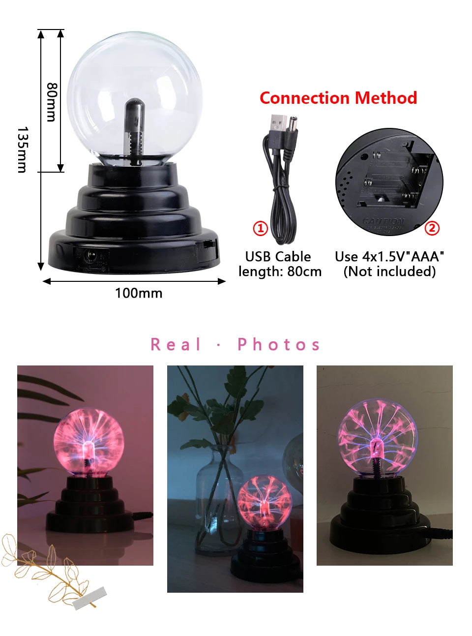 Magic Crystal Plasma Ball Lamp 3/4/5/6/8 Inch LED Night Light Kid Birthday Christmas Gift Lighting Bedroom Decor Novelty Lamp Dazzle Frenzy