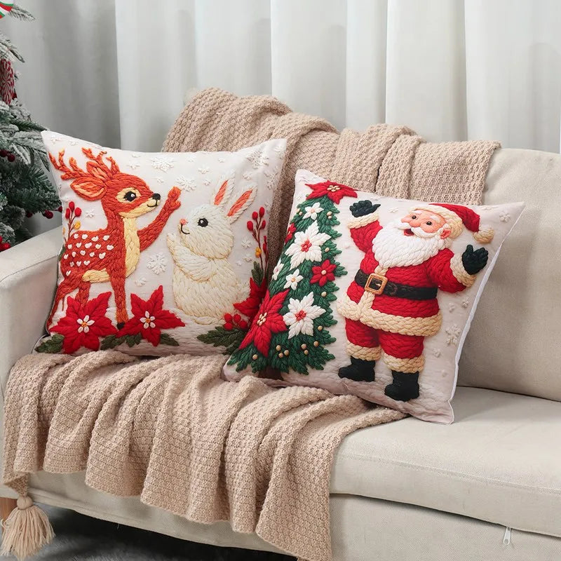 4pcs Merry Christmas Cushion Cover Home Decorations 2025 Christmas Ornament Pillow Case Xmas Navidad Gifts New Year Gifts 2026 Dazzle Frenzy