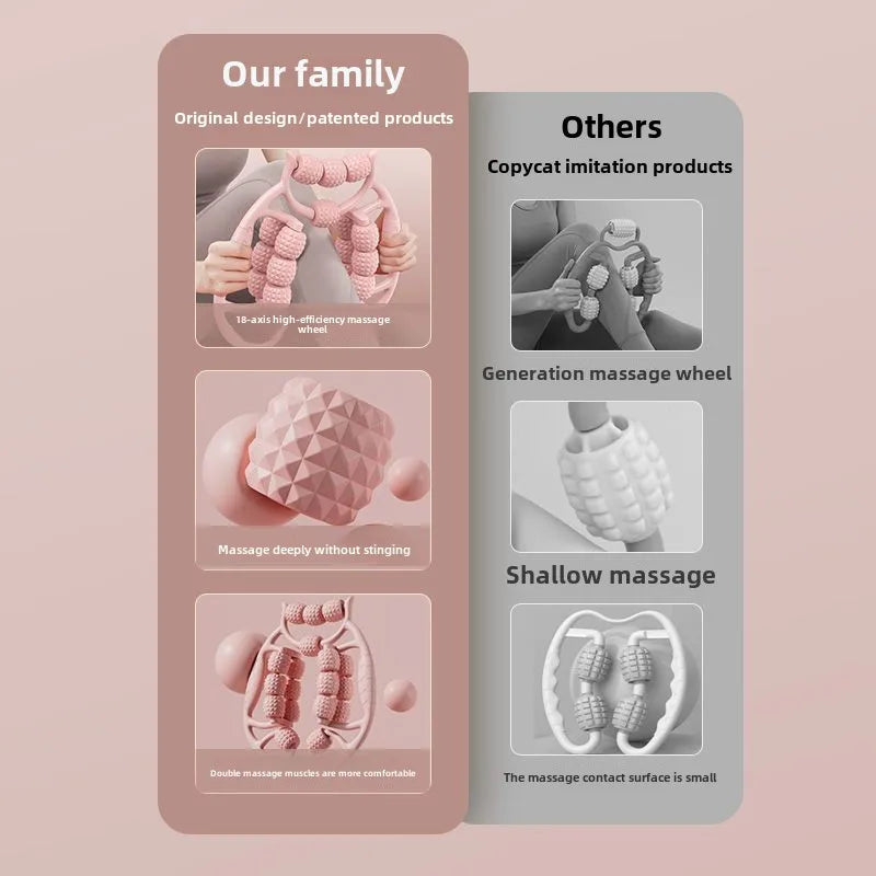 18-Round Leg Slimming Massage Roller – Circular Muscle Stretch Clamp