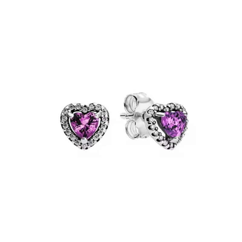 Charming 925 sterling silver new special sale heart-shaped crystal zircon earrings women's Christmas surprise jewelry to lover Dazzle Frenzy