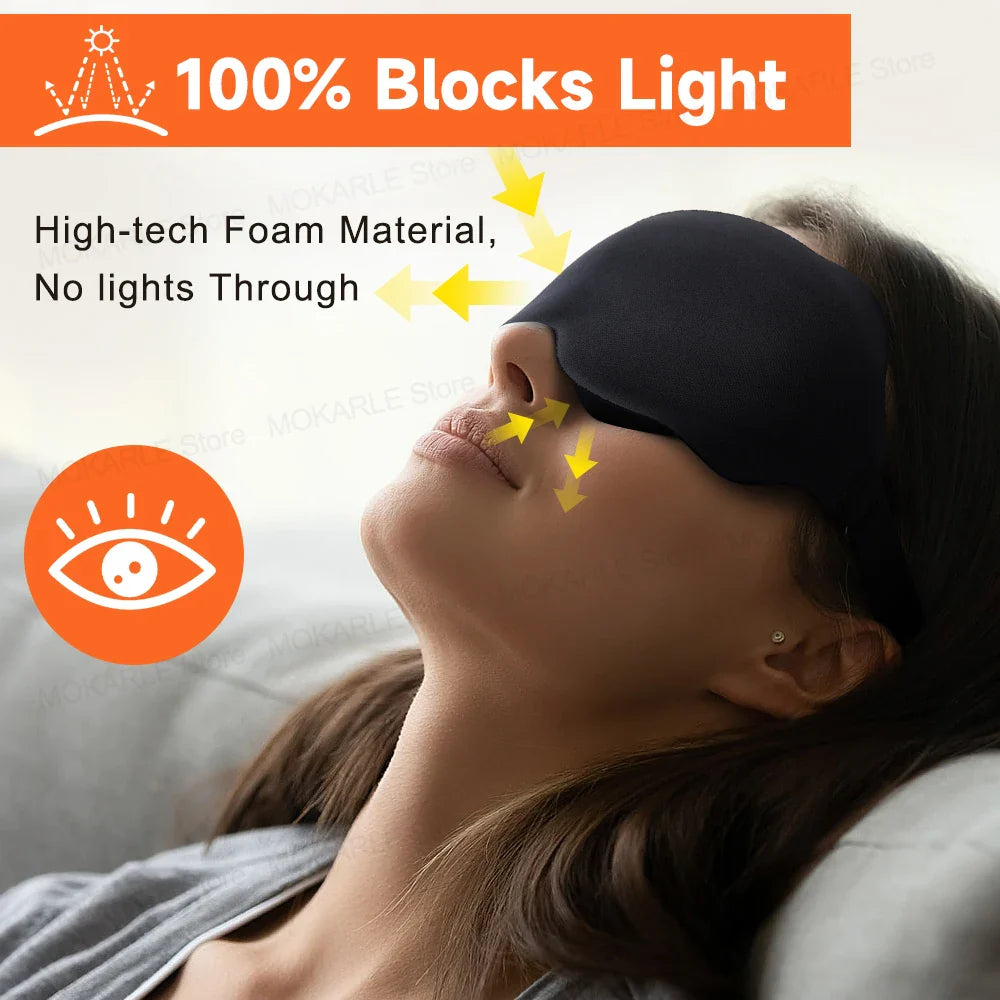 2025 Viral 3D Sleep Mask - Total Blackout High-Tech Foam No Light Leak Travel Eyeshade Dazzle