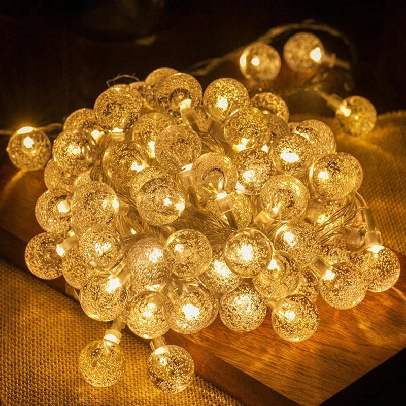 1.5-10m LED Crystal Ball Garland String Lights Indoor Decor Holiday Christmas Lamp 10/20/40/80 LED Fairy Lights Battery Operated Dazzle Frenzy