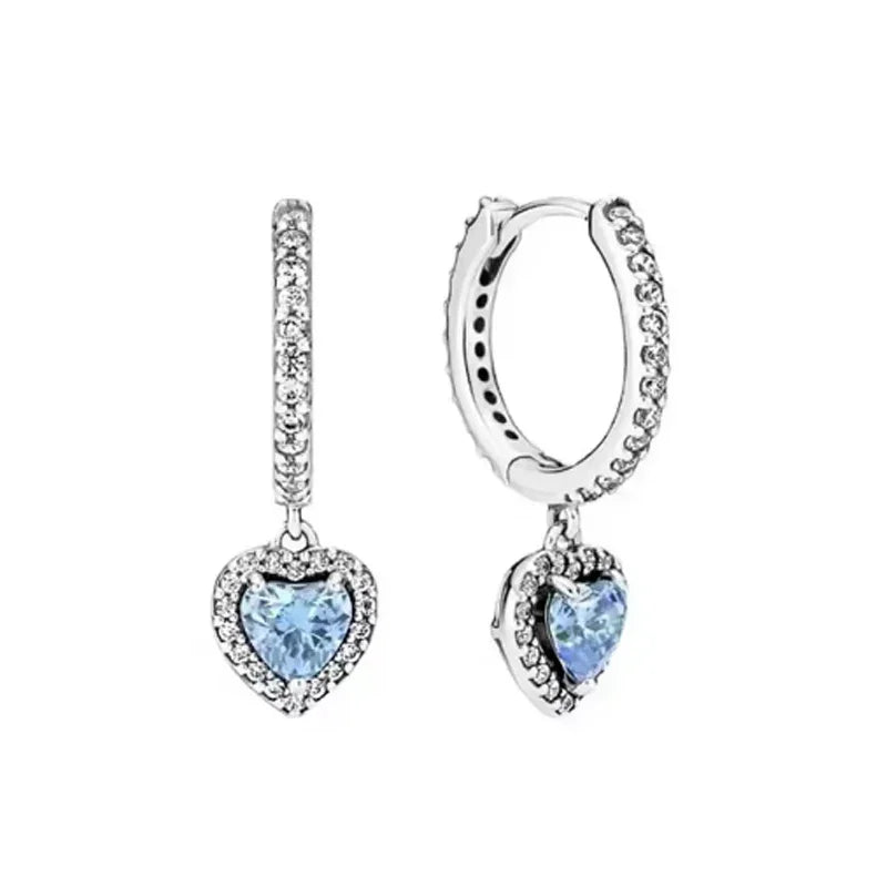 Charming 925 sterling silver new special sale heart-shaped crystal zircon earrings women's Christmas surprise jewelry to lover Dazzle Frenzy