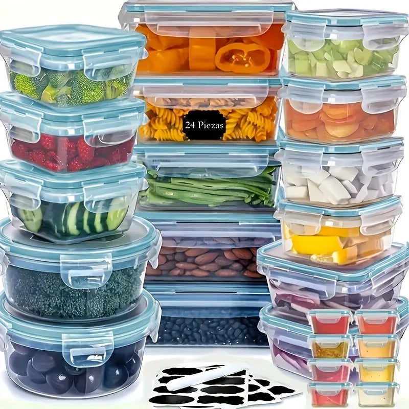 2025 Viral 48Pcs BPA-Free Food Storage Set - 24 Airtight Leakproof Containers with Labels