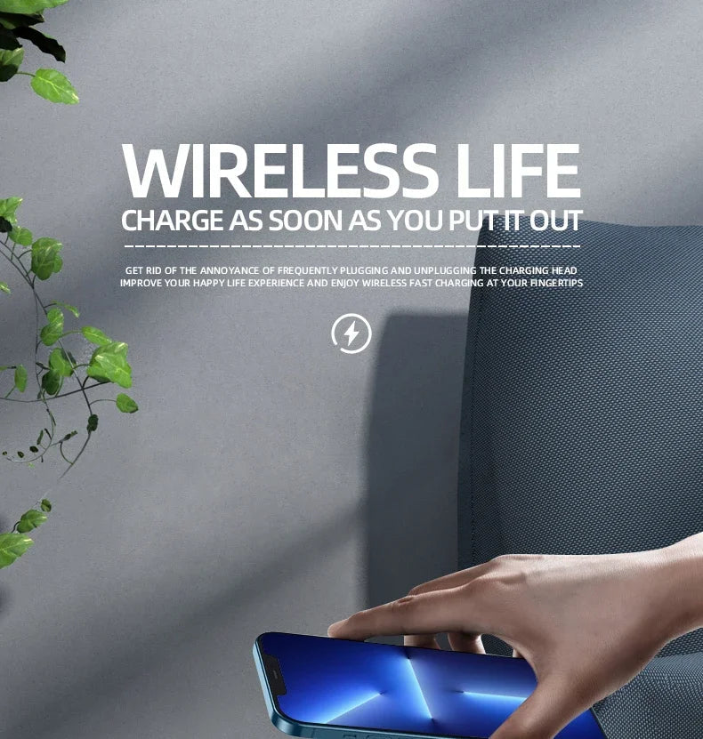 2025 Viral Alarm Clock Wireless Charger - 15W iPhone Night Light Thermometer Desk Lamp