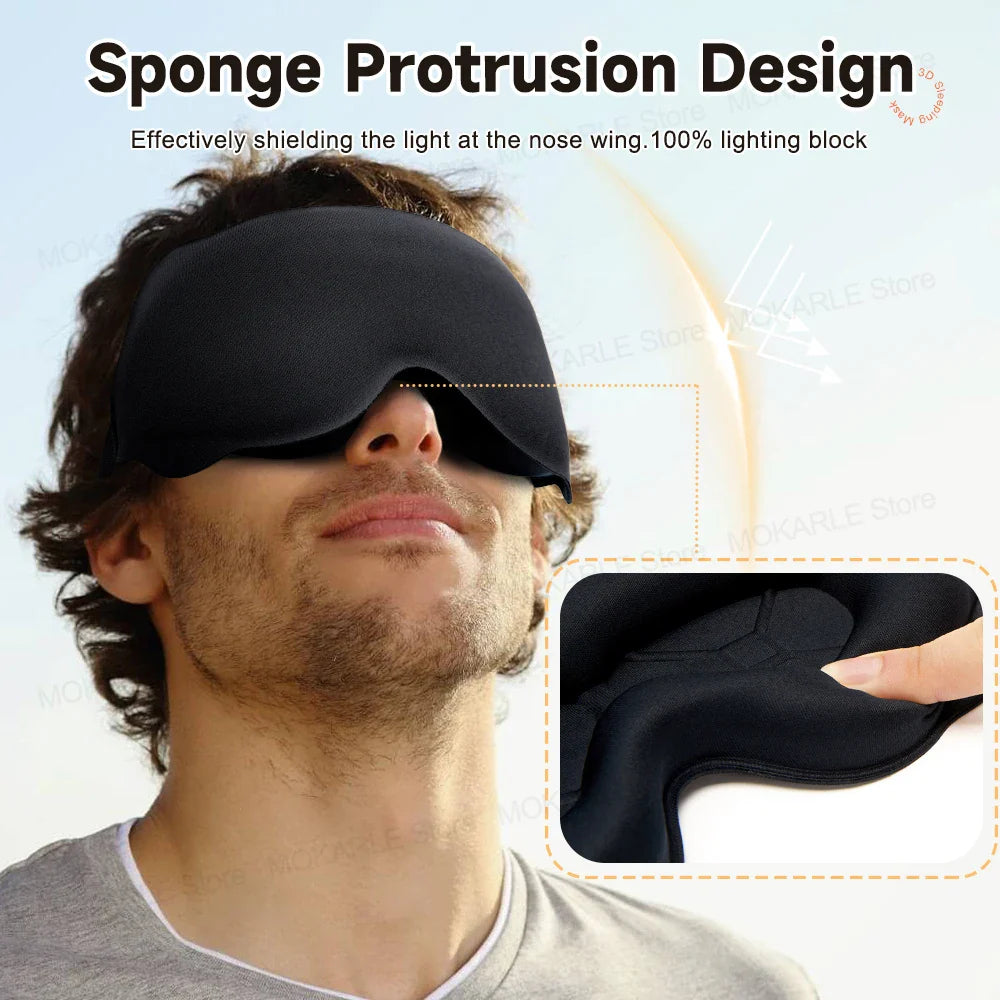 2025 Viral 3D Sleep Mask - Total Blackout High-Tech Foam No Light Leak Travel Eyeshade Dazzle