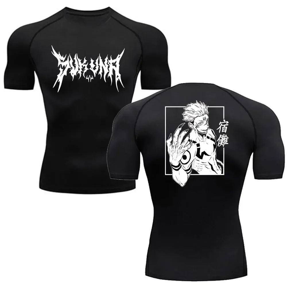 2025 Viral Jujutsu Kaisen Compression Shirt - Anime Fitness Gym T-Shirt Breathable True Fit Dazzle
