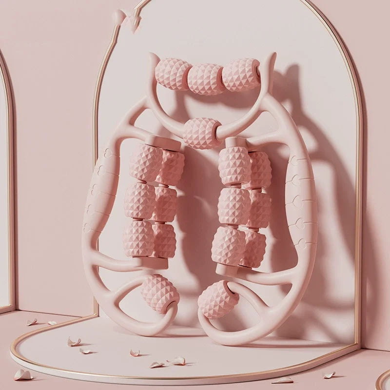 18-Round Leg Slimming Massage Roller – Circular Muscle Stretch Clamp