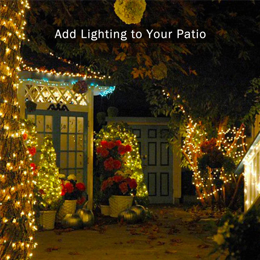 Christmas Lights 5M 10M 20M 30M 50M 100M Led String Fairy Light 8 Modes Christmas Lights For Wedding Party Holiday Lights Dazzle Frenzy