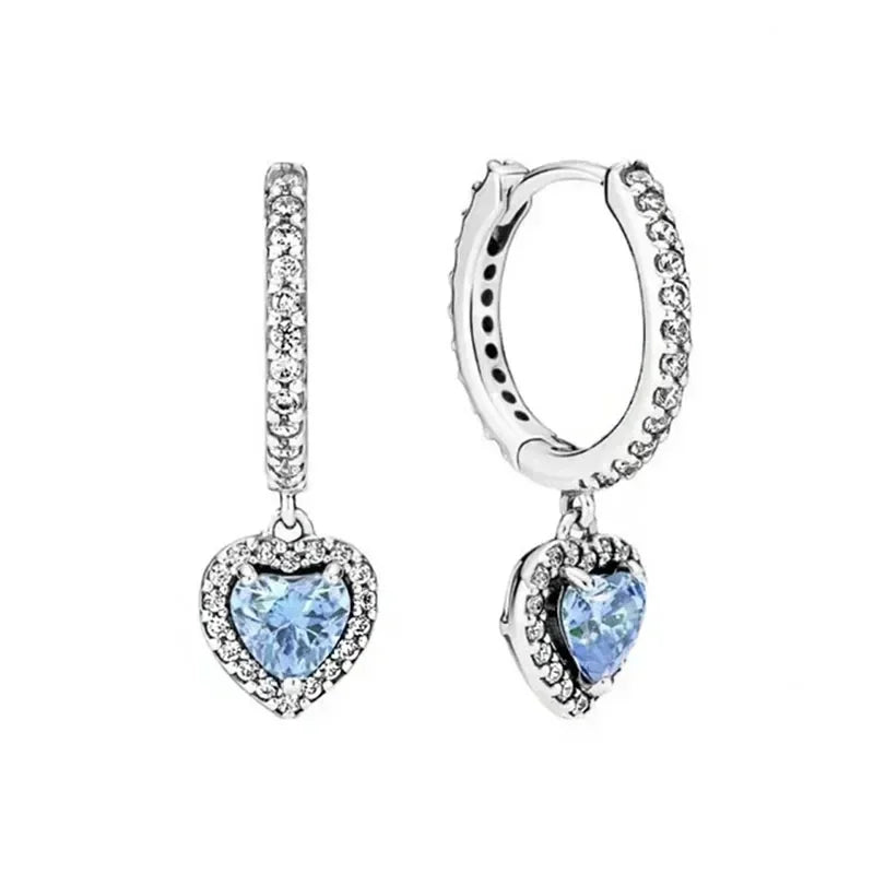Charming 925 sterling silver new special sale heart-shaped crystal zircon earrings women's Christmas surprise jewelry to lover Dazzle Frenzy