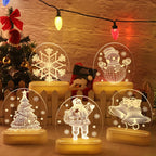 Christmas Personalized Acrylic LED Night Lights 2025 New Year Christmas Kids Gift Christmas Ornaments Atmosphere Lights Dazzle Frenzy