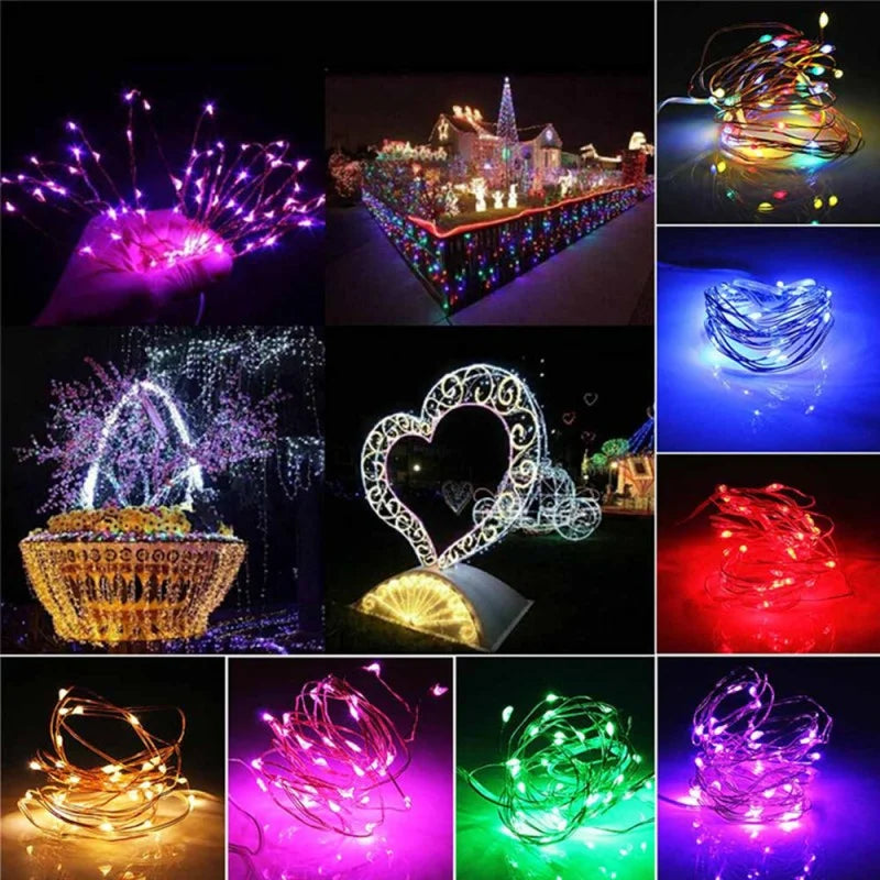 20M USB LED String Lights Copper Silver Wire Garland Light 5V Waterproof Fairy Lights Party Decoration For Christmas Wedding Dazzle Frenzy