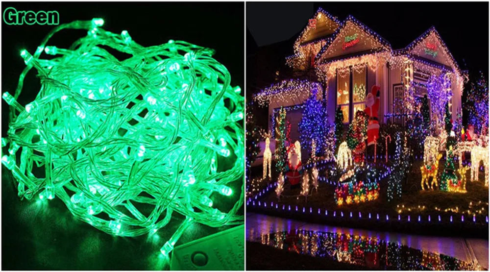 Christmas Lights 5M 10M 20M 30M 50M 100M Led String Fairy Light 8 Modes Christmas Lights For Wedding Party Holiday Lights Dazzle Frenzy
