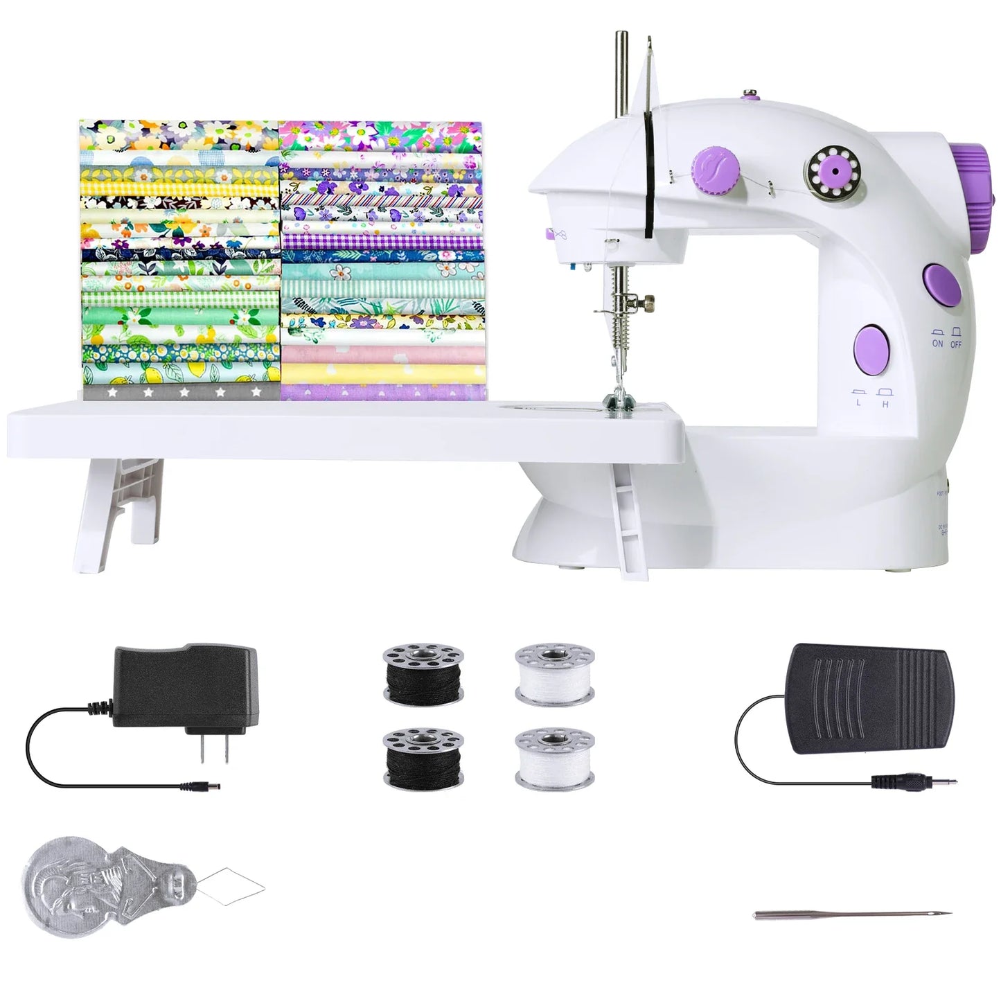 2025 Viral Portable Electric Sewing Machine - 12 Stitches LED Light Overlock Foot Pedal Dazzle
