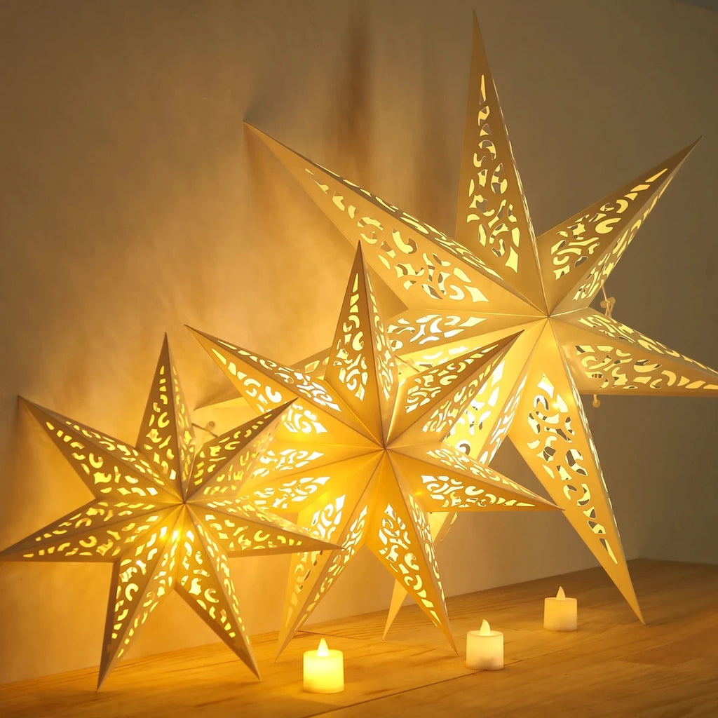 Hollow Star Hanging Pendants Christmas Decoration 2025 for Home Navidad Natal Noel Gifts Christmas Ornaments New Year 2026 Dazzle Frenzy