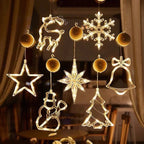 LED Light Snowflake Santa Window Ornaments Decoration for Home Xmas Navidad New Year Christmas Decor Fairy Lamp String Lights Dazzle Frenzy