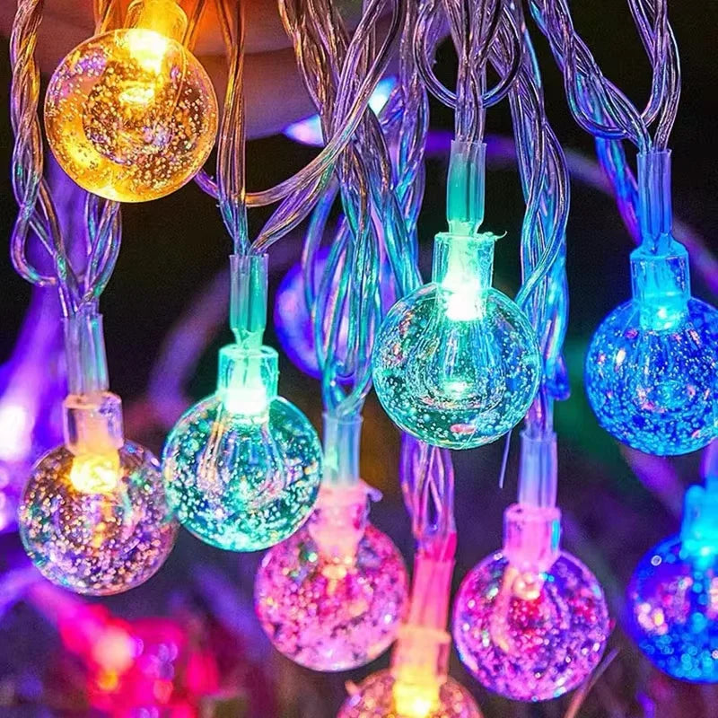 1.5-10m LED Crystal Ball Garland String Lights Indoor Decor Holiday Christmas Lamp 10/20/40/80 LED Fairy Lights Battery Operated Dazzle Frenzy